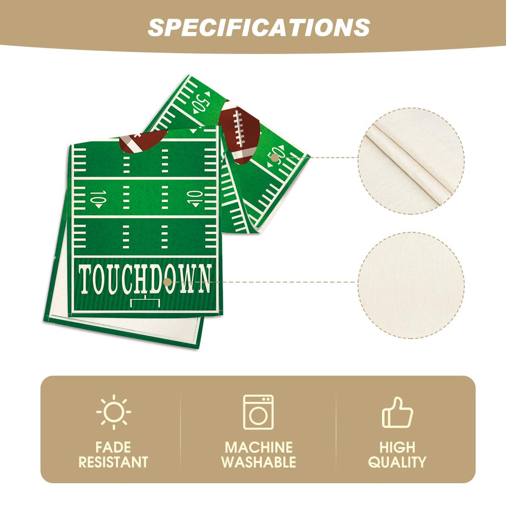 Artoid Mode Touch Down American Football Court Table Runner, Rugby Boy Fall Birthday Party Kitchen Dining Table