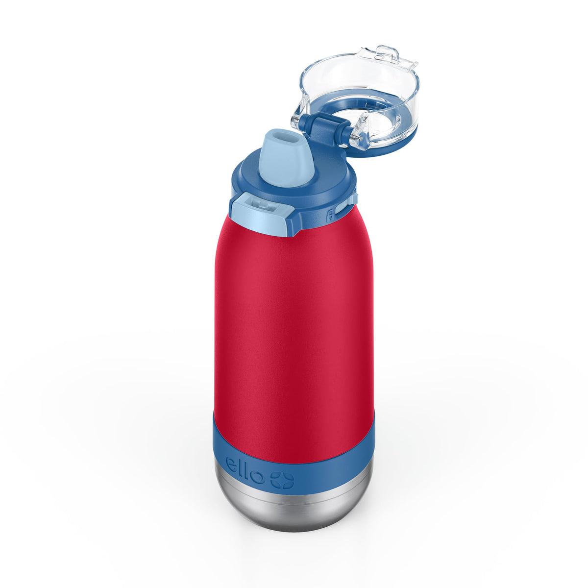 Ello Emma Insulated Stainless Kids Water Bottle with Straw, Red Splash, 14 Ounces (Pack of 8) (457-0919-005-8A)