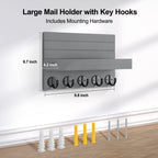 Lwenki Key Holder for Wall, Decorative Key and Mail Holder with Shelf Has Large