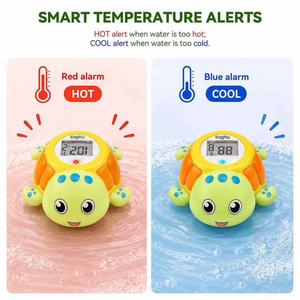 Sea Turtle Water Proof Baby Bath Thermometer Used for Infant Baby Bath - green view 1