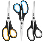 iBayam 8.5" Heavy Duty Black Scissors for Office School Classroom Home Use (3 Pack)