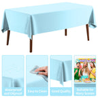 CXPSINC 54 Inch Plastic Table Cover Roll Disposable Tablecloth with Slide Cutter - Light Blue / 3600" x 54" (Rectangular) view 2