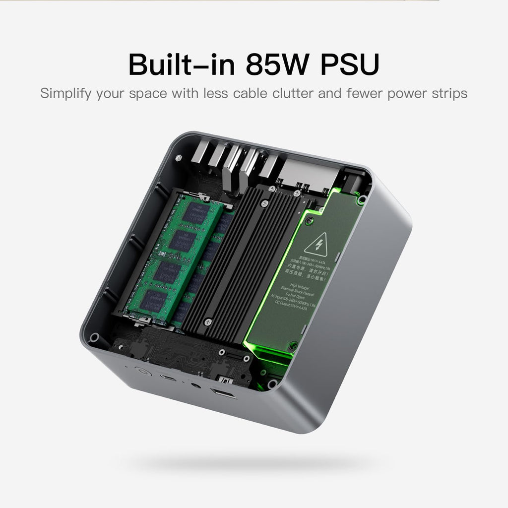 Beelink EQR5 Mini PC, AMD Ryzen 3 7330U 16G DDR4 480G NVMe M.2 SSD W11 PRO (additional view 8)