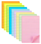 HQCME 9 Pack Lined Sticky Notes with Lines 4X6 in, 9 Pastel Slef-Stick Pads