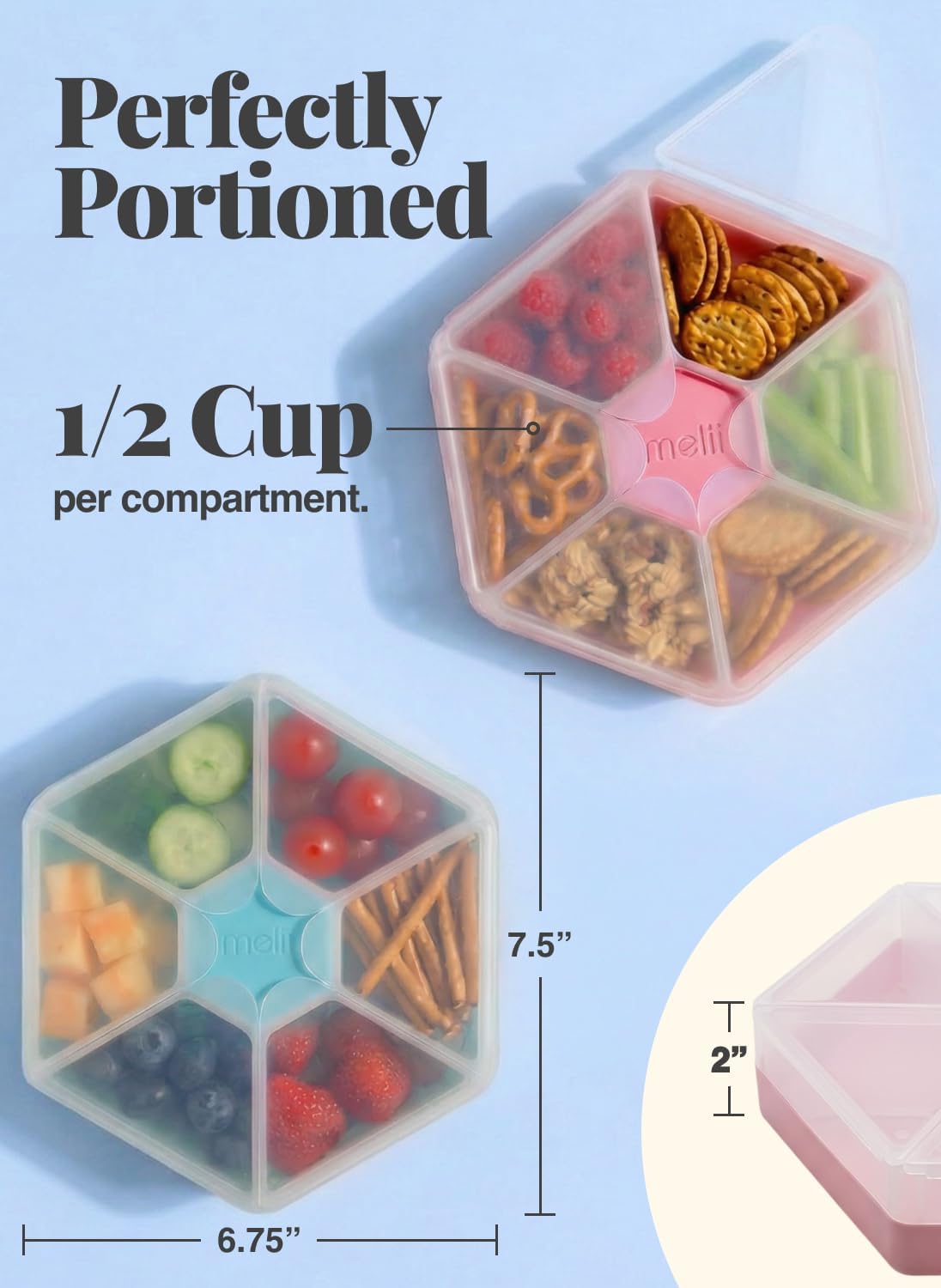 melii Hexagonal Snackle Box - Blue & Mint view 4