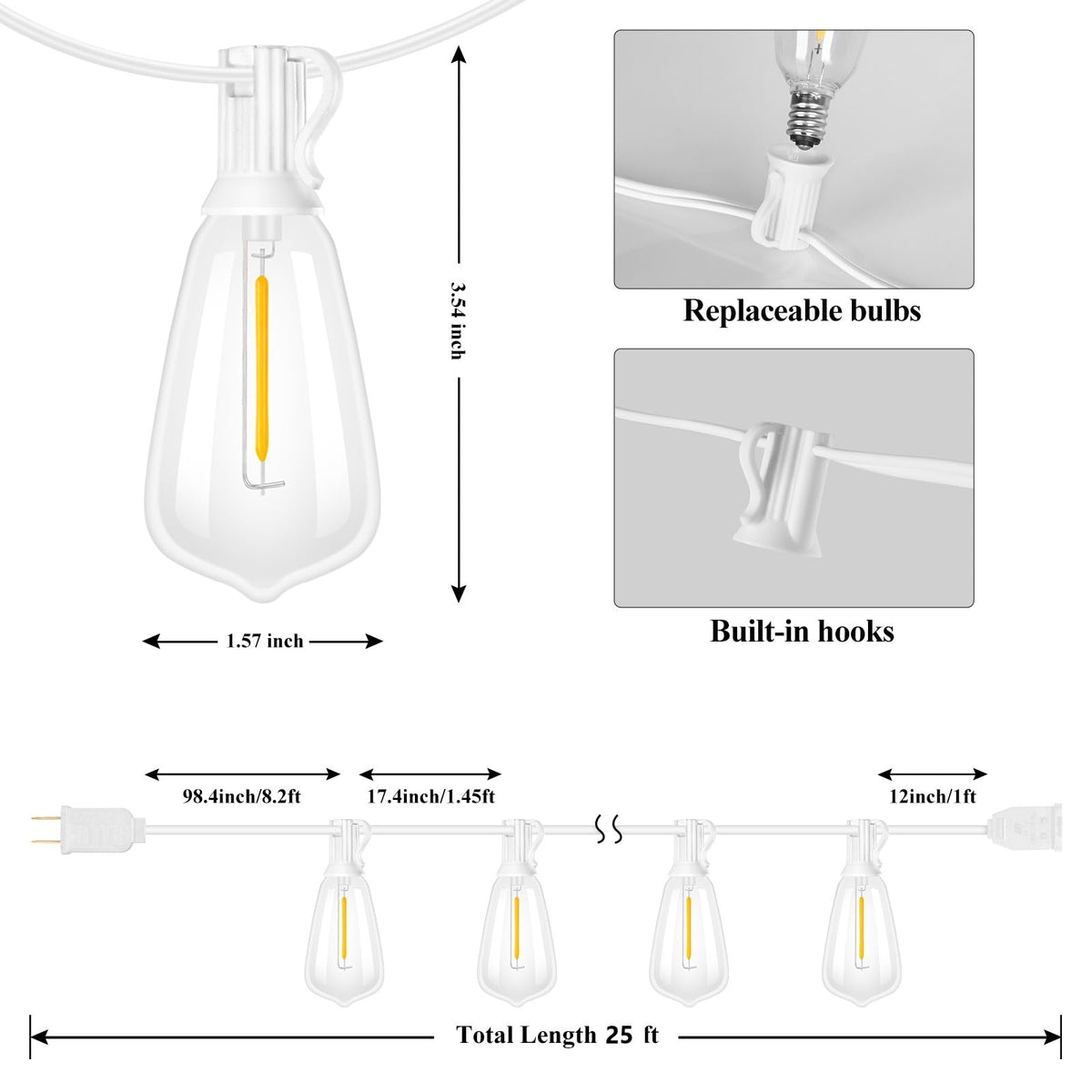 Brightever Outdoor String Lights