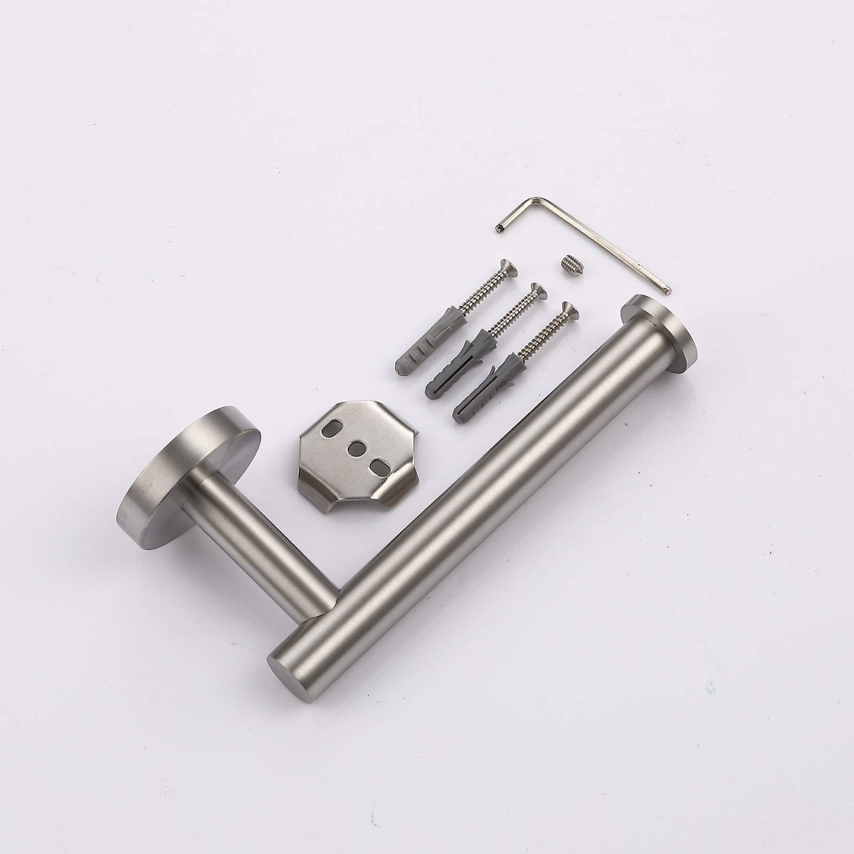 TASTOS Toilet Paper Holder SUS304 Stainless Steel Round - Brushed Nickel / 1 view 7