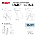 DELTA Kitchen Faucet with Pull Down Sprayer and Soap Disperser, Modern Two Hole Kitchen Sink Faucet, Single Handle