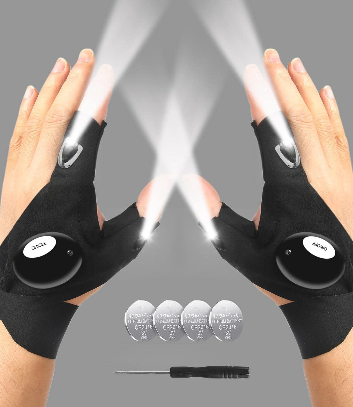 MOIPEJO LED Flashlight Gloves - Black