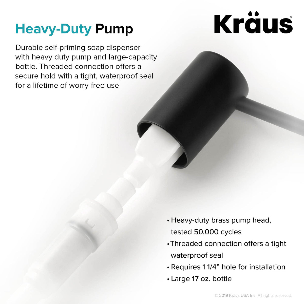 KRAUS Kitchen Soap Dispenser KSD-43 - Matte Black view 2