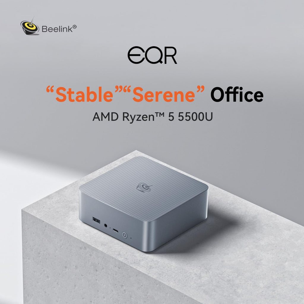 Beelink EQR5 Mini PC, AMD Ryzen 3 7330U 16G DDR4 480G NVMe M.2 SSD W11 PRO (additional view 1)