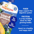 Happy Tot Organics Stage 4 Baby Food Pouches, Gluten Free, Vegan Snack, Fiber & Protein Fruit & Veggie Puree, Fruit & (Pack of 16)