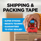 Scotch Heavy Duty Shipping Packaging Tape, 2 x 800 - Clear (3 Tapes) (1, Clear) (02878)