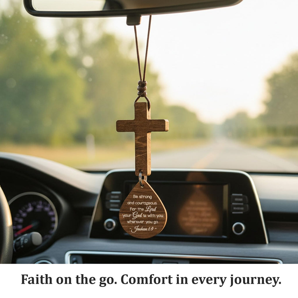 Cross for Car Mirror Hanging Christian Gifts for Men