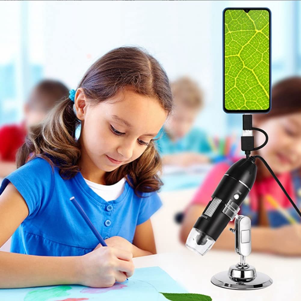 Luejnbogty 1600X Digital Microscope Camera 3In1 USB Portable Elec Microscope for Soldering LED Magnifier for Cell Phone