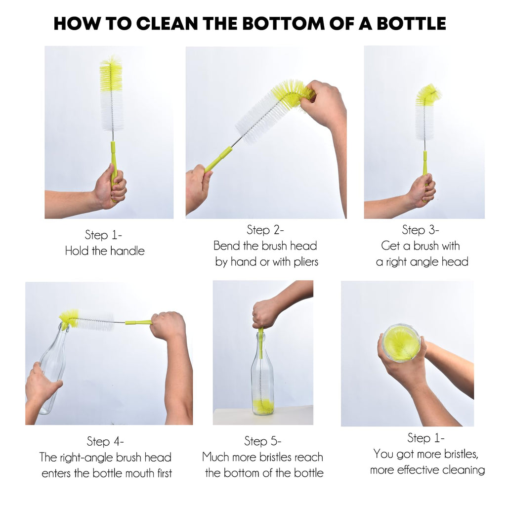 ALINK 16 inch Long Bottle Brush Cleaner for Washing Wine/Beer/Sport Well/Thermos/Glass, Hummingbird Feeder and Long