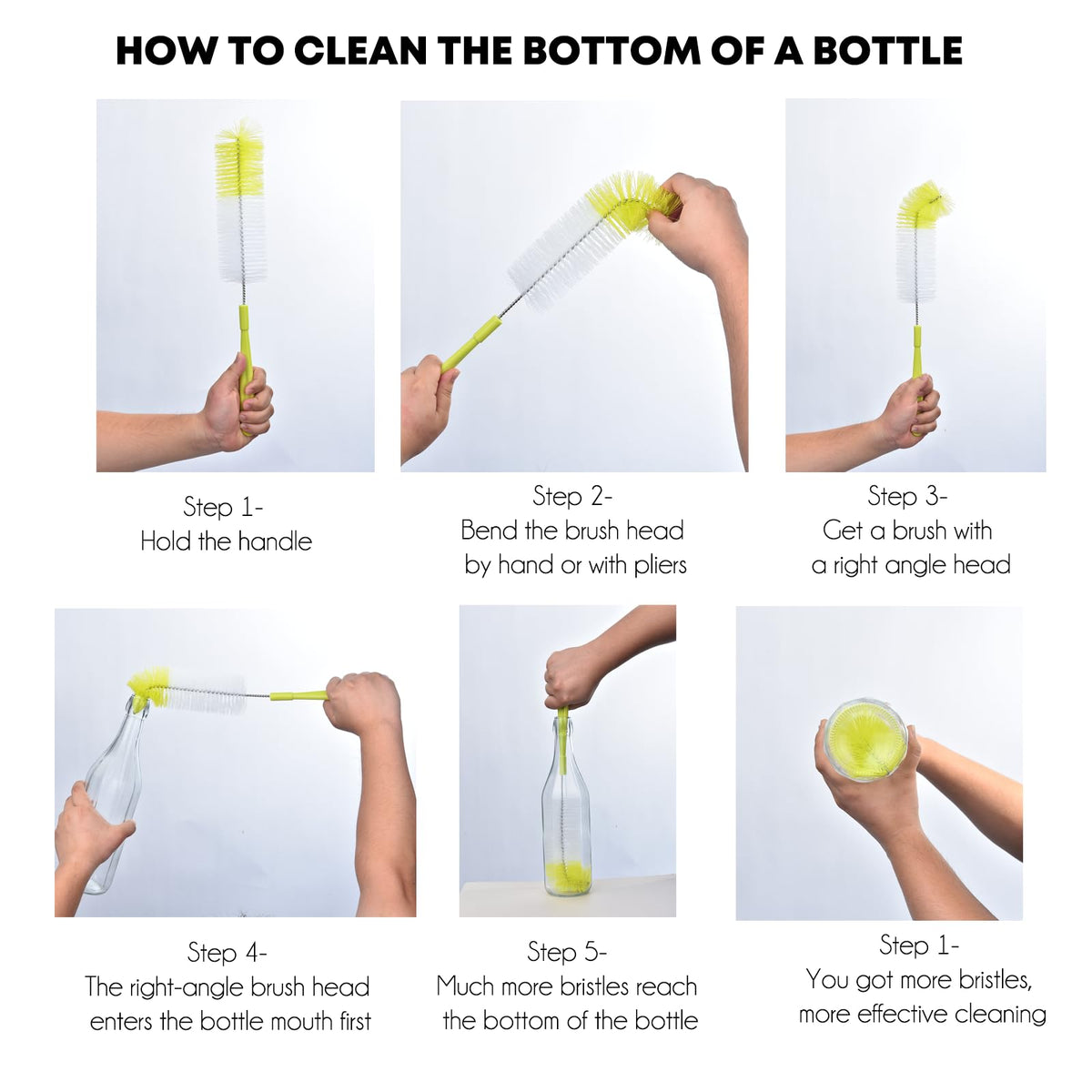 ALINK 16 inch Long Bottle Brush Cleaner for Washing Wine/Beer/Sport Well/Thermos/Glass, Hummingbird Feeder and Long