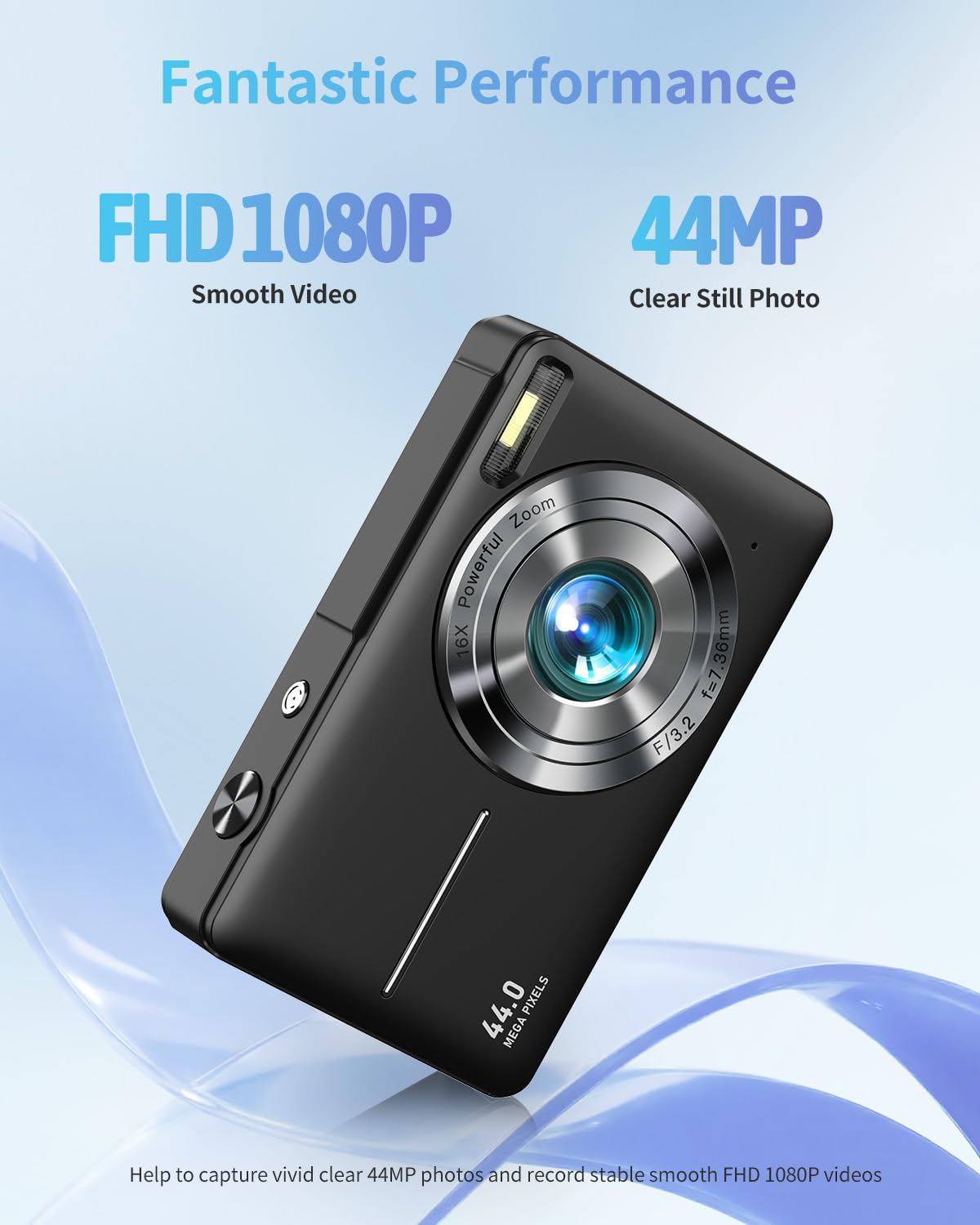 Lecran Digital Camera, FHD 1080P Point and Shoot Camera for Kids Teens, 32GB Card (DC403)
