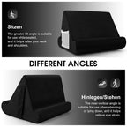 Sttargxing Tablet Stand Multi-Angle Tablet Pad Stand Lazy Holder Stand Soft Pad Stand Tablet Cushion Stand with Net Pocket & Random Color Stands for Lap - Black view 5