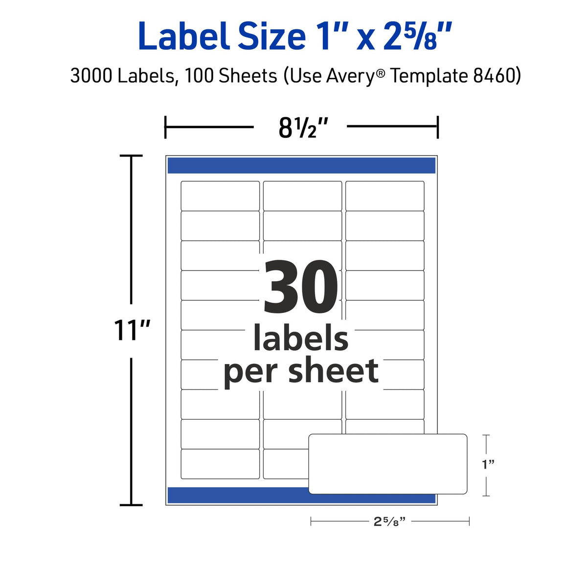 Avery Easy Peel Printable Address Labels, Sure Feed Technology, 1" x 2-5/8" Customizable (additional view 6)