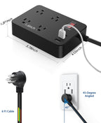 Power Strip, 4 Flat Plug