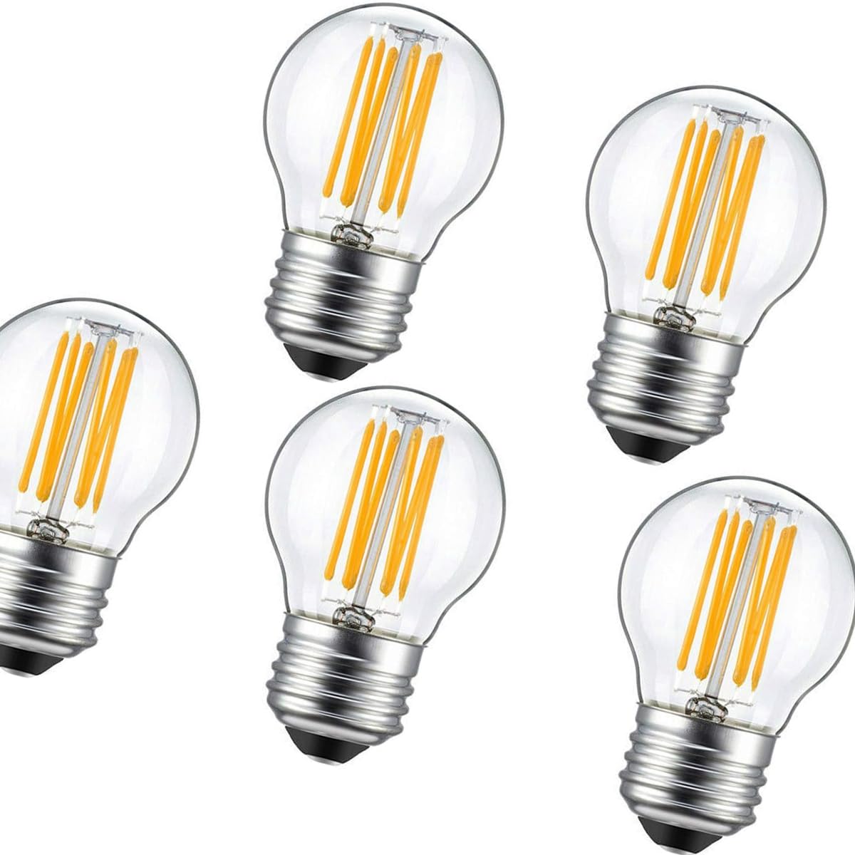 WERFACTORY LED E26 Base 6W Bulb Warm White 2700K for Tiffany Lamp (6 Pack)