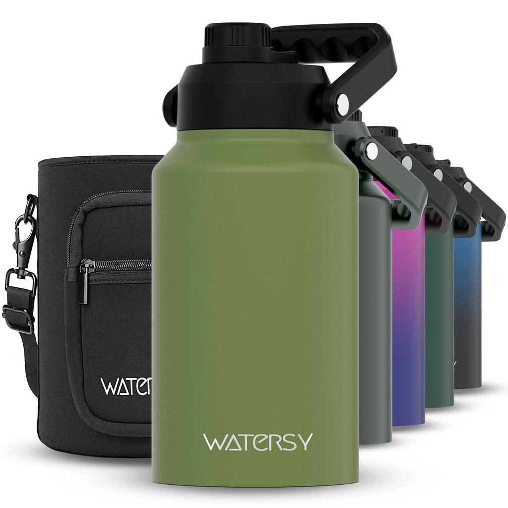 WATERSY 2/3 Gallon Water Bottle Insulated(Cold for 48 Hrs),BPA Free&Leak Proof,87oz