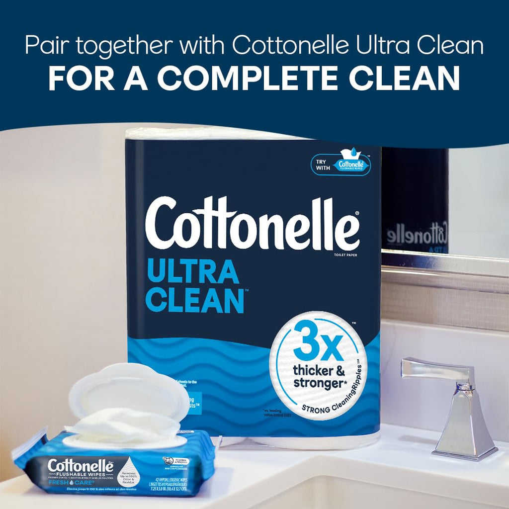 Cottonelle XL Flushable Wipes, 8 Packs, 45 Wipes per Pack