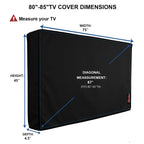 iBirdie Outdoor TV Cover 80 to 85 inch Waterproof and Weatherproof, – Black (TV-Zipper-Black-80-85)