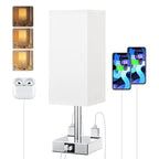 aooshine Bedside Table Lamp Touch Control - White & Silver 1 / 14.0in