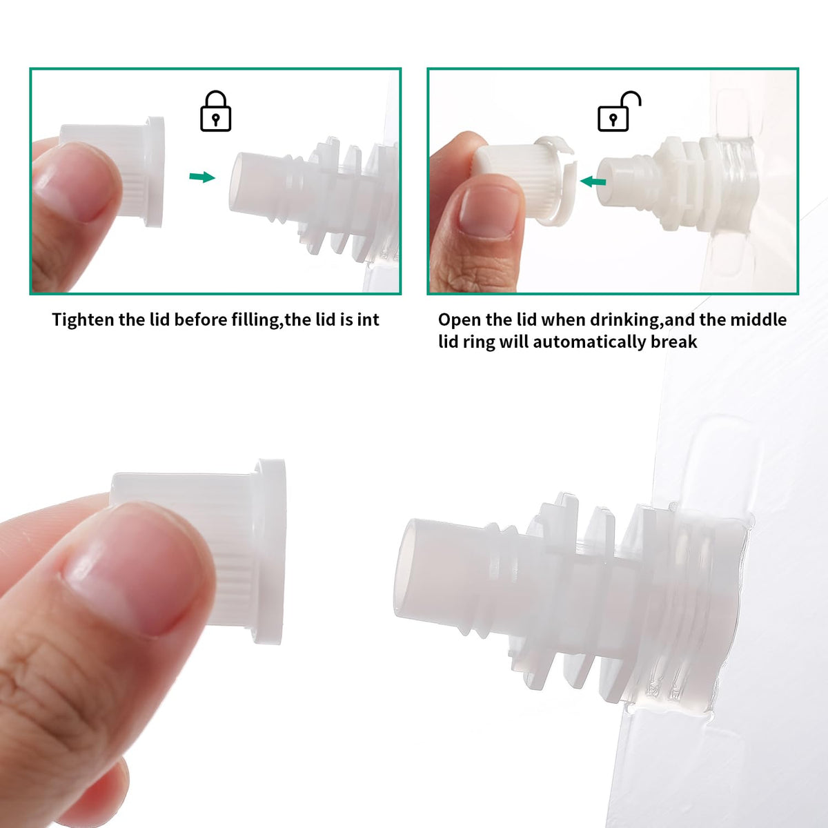 OHMAXHO Reusable Plastic Drink Pouches for Adults - view 11