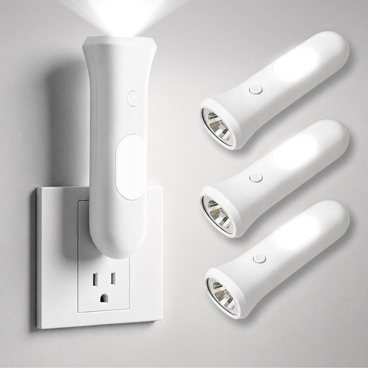 ROSSEX 4 in 1 Emergency Lights for Home Power - White / 3 PCS