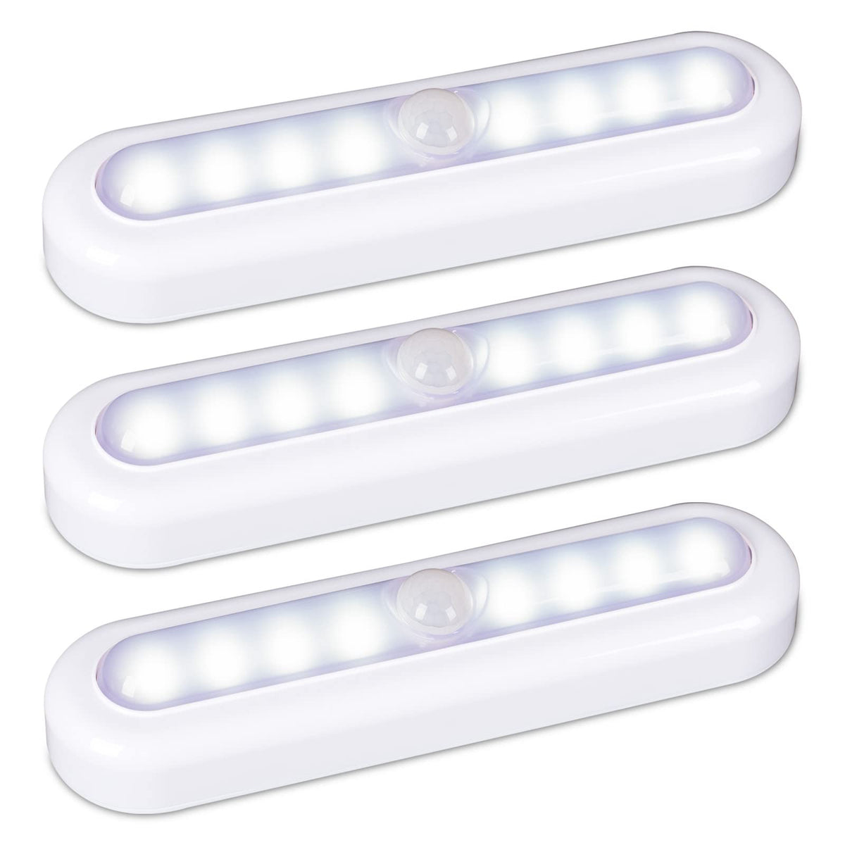 STAR-SPANGLED 7” Motion Sensor Lights Indoor AAA Battery, 3 Pack Cool – White (XGCL-22A)