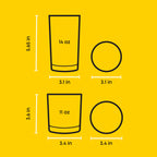JoyJolt Alain Drinking Glasses Set of 8 Glass Tumblers. Highball 14oz Bar Glasses and (additional view 1)