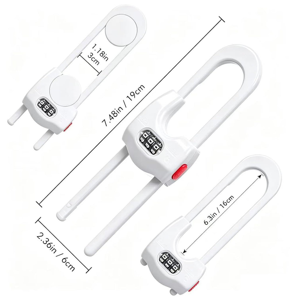 Upgrade 2 Packs Sliding Cabinet Locks - White view 2