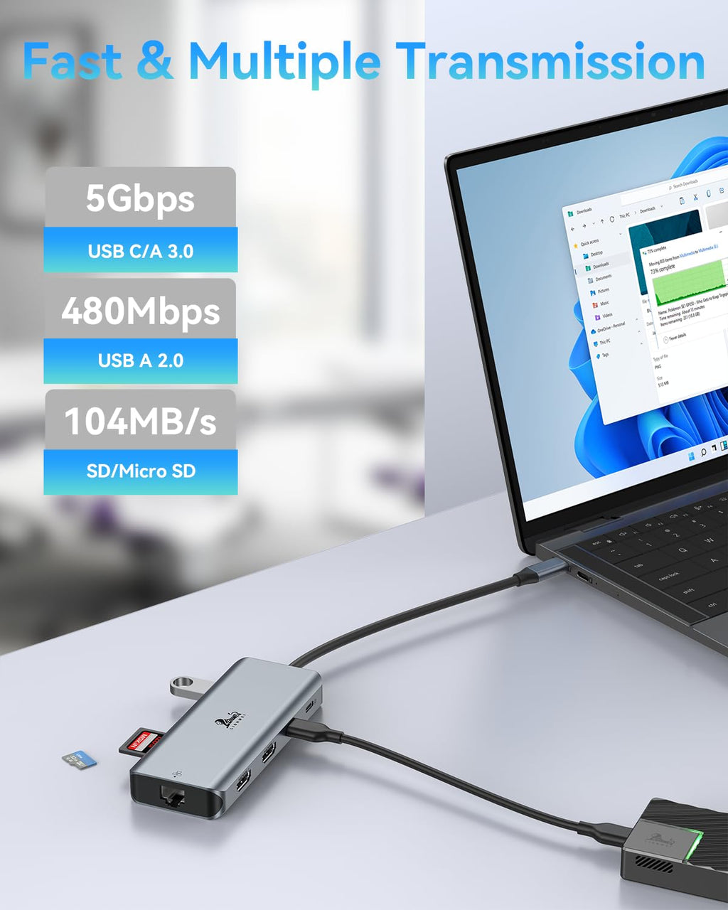 LIONWEI USB C Hub Docking Station Laptop - 9-in-1 (2 HDMI) view 5