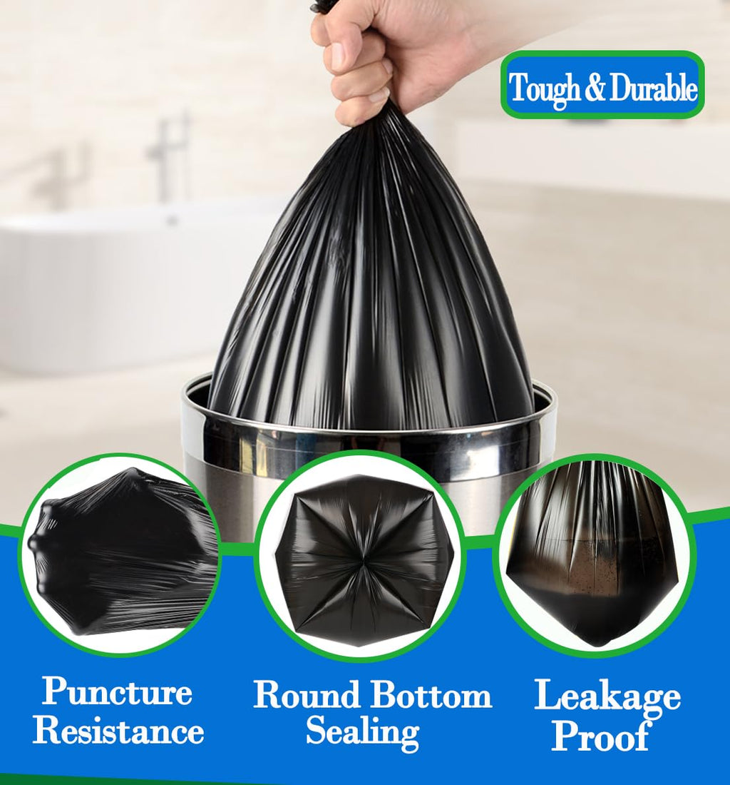 5 Gallon 80pcs (Fit 4.5-5.3 Gal) Small Black Trash Bags Strong Garbage Bags, 18-20 Liter (additional view 2)
