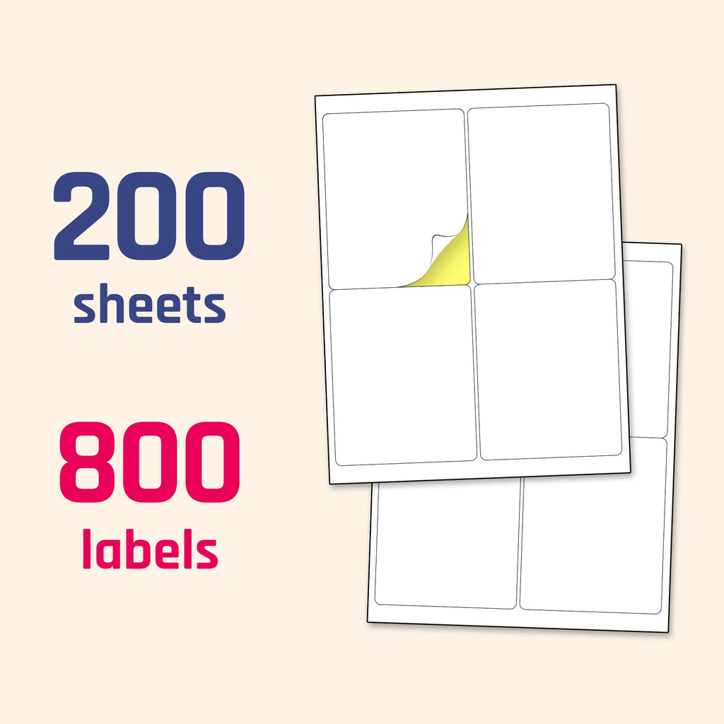 TownStix Printable Laser & Inkjet Printer Labels - 4" x 5" | 200 sheets view 6