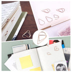 100 Pcs Small Golden Paperclips Stainless Steel Waterdrop Shaped Paperclips Bookmarks Paper Clips Clamps for Memo Paper Photo 15 * 25mm - Rose Golden view 1