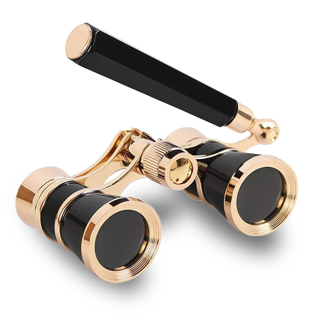Opera Glasses,3X25 Theater Binoculars with Foldable and Extendable Handle,Mini Binocular Compact Lightweight,Portable Theater Glasses for Adults Kids Women in Musical Concert - Black with Handle
