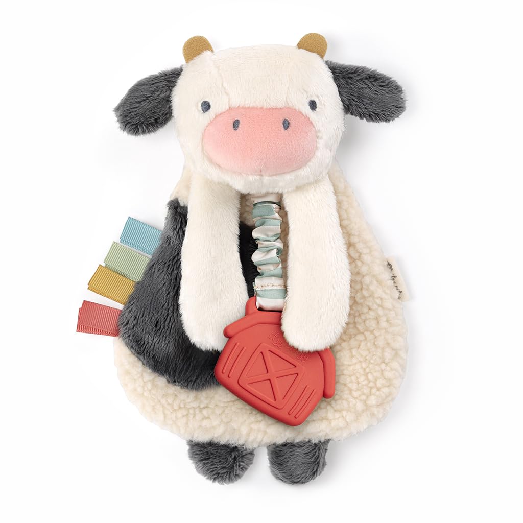 Itzy Ritzy Lovey Including Teether, Teething Relief, 0 Months & Up (Cow)