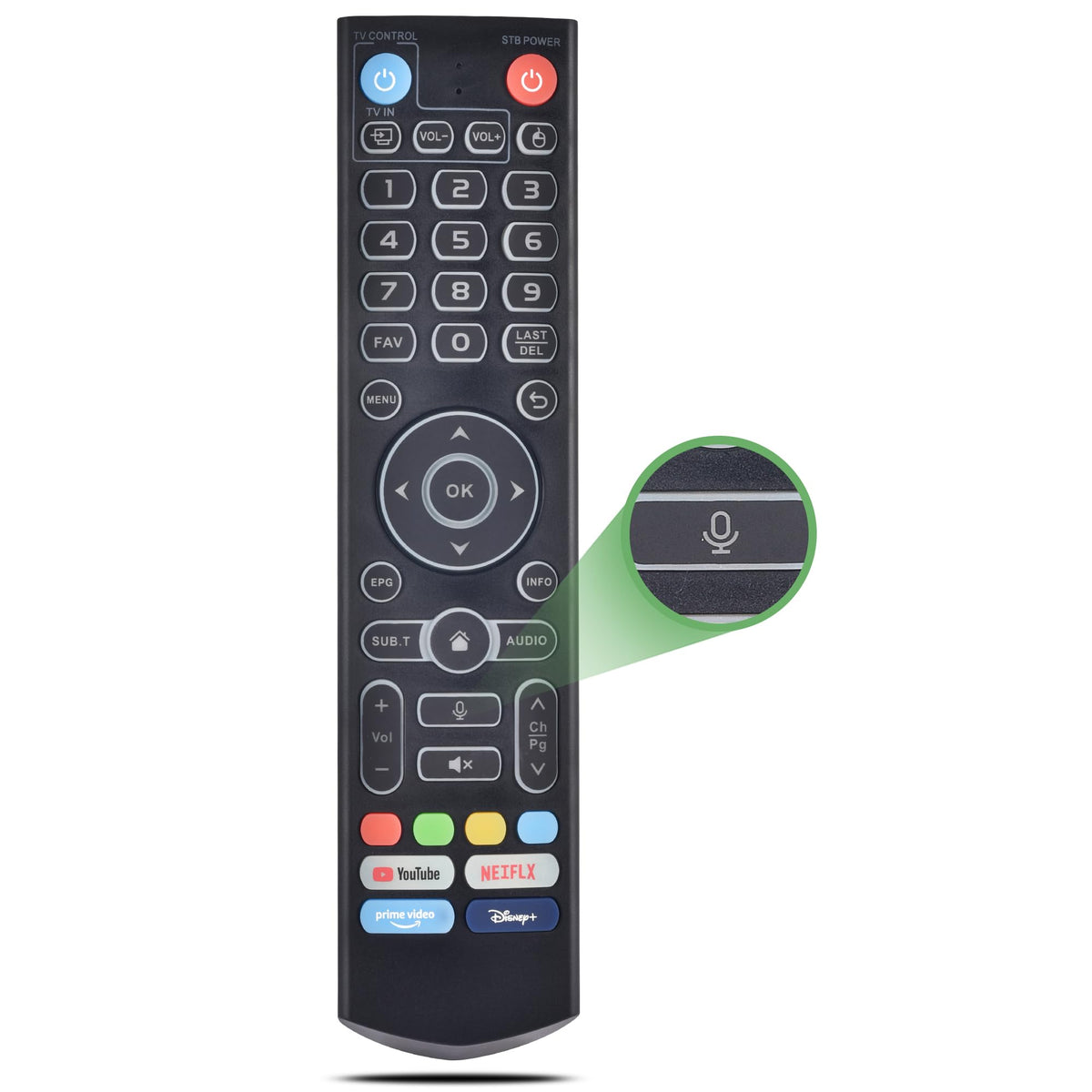 Replacement Intelligent Voice Backlit Remote for vSeeBox V5 Pro/V3 Plus/Pro