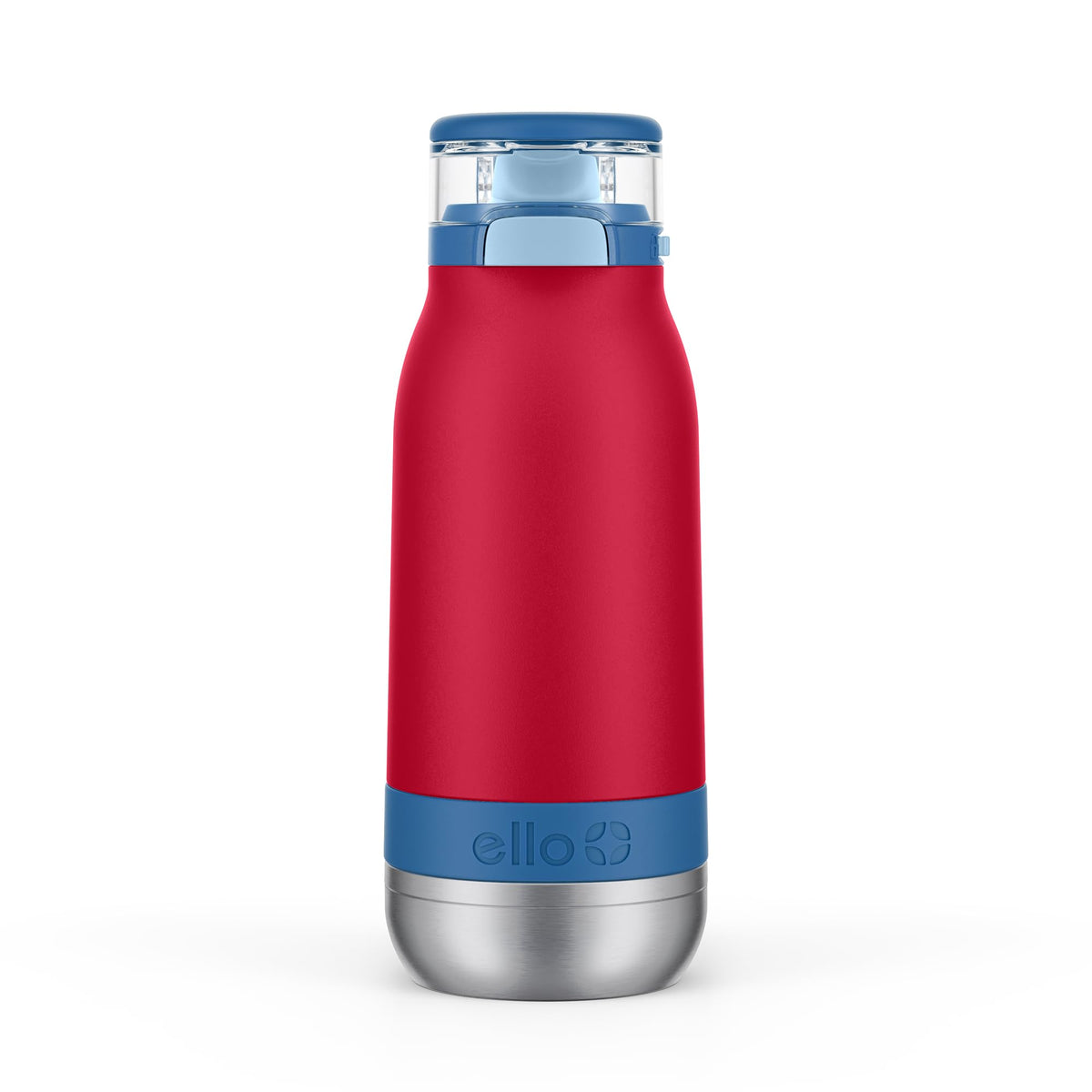 Ello Emma Insulated Stainless Kids Water Bottle with Straw, Red Splash, 14 Ounces (Pack of 8) (457-0919-005-8A)