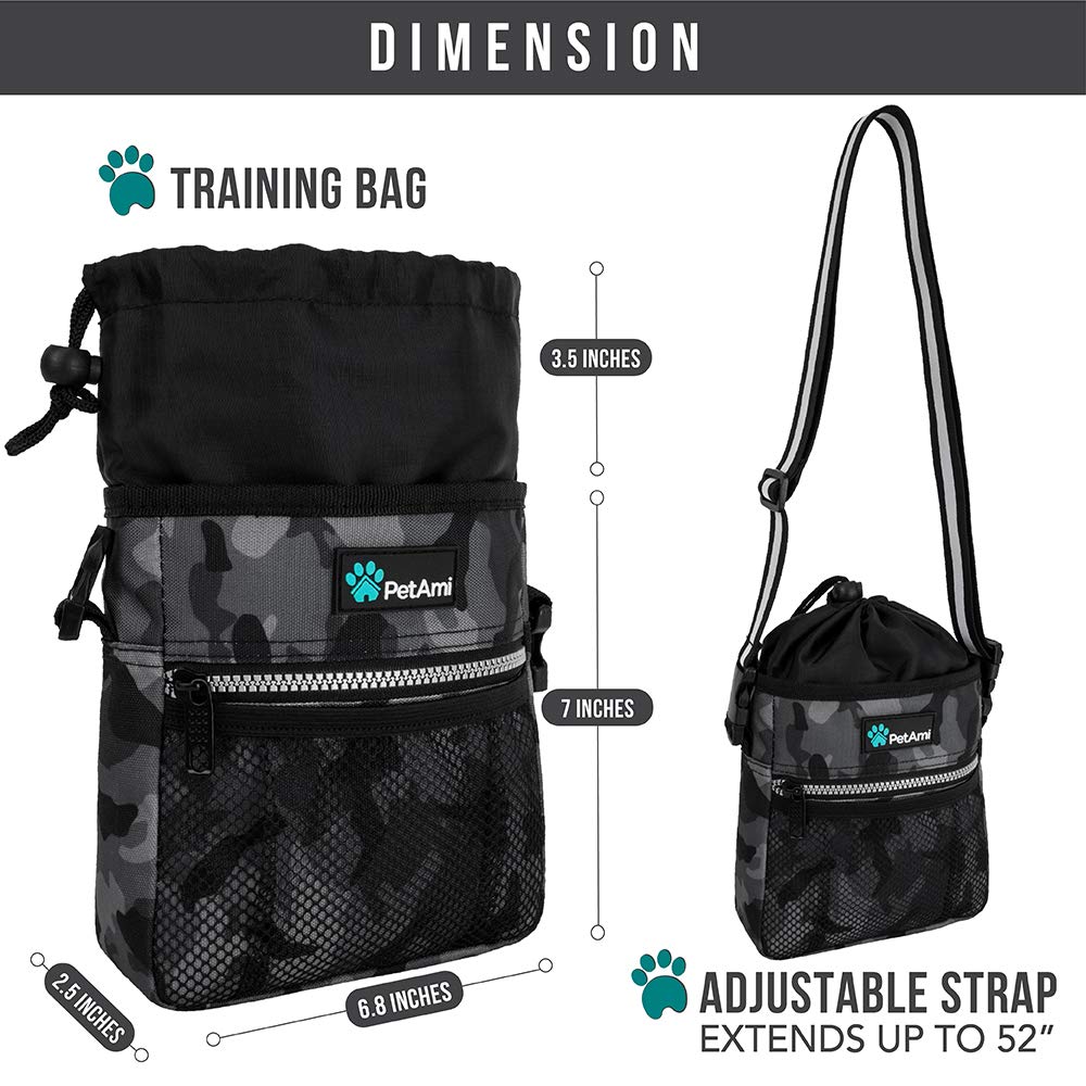 PetAmi Hands Free Dog Treat Pouch for Training and Walking - Camo Black view 5