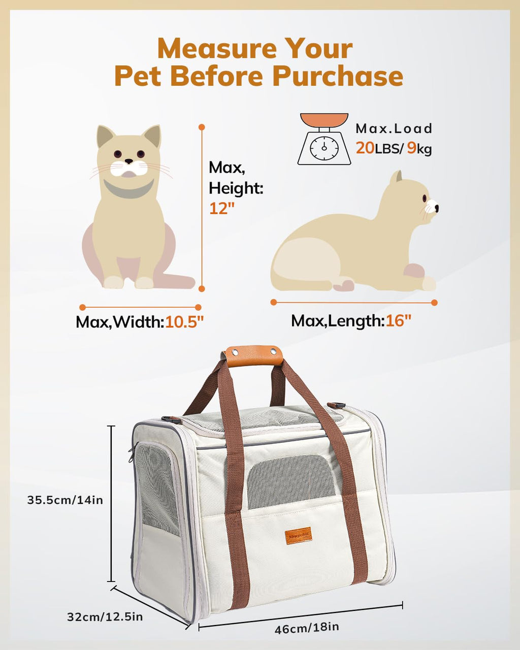 Morpilot Pet Travel Cat Carrier