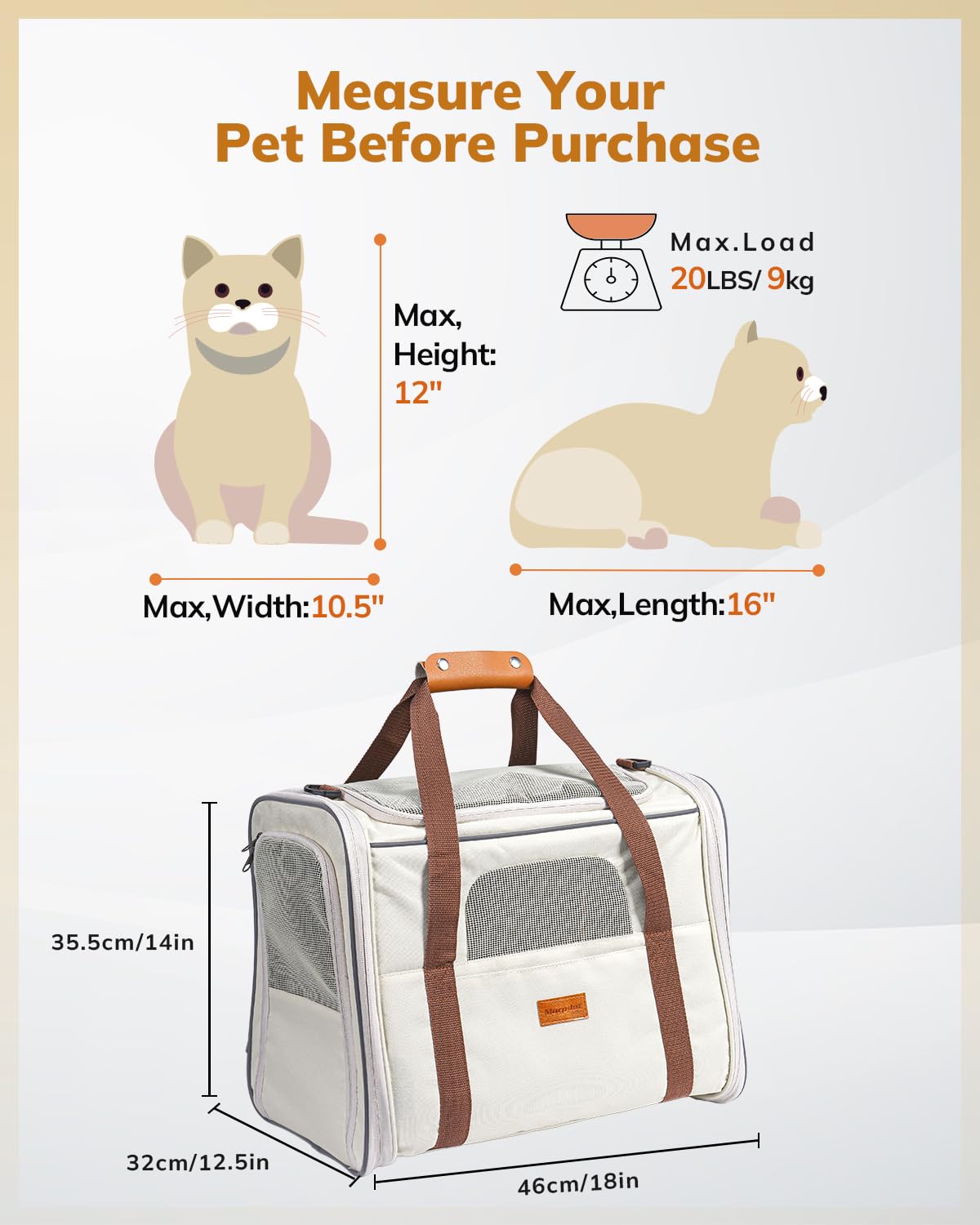 Morpilot Pet Travel Cat Carrier