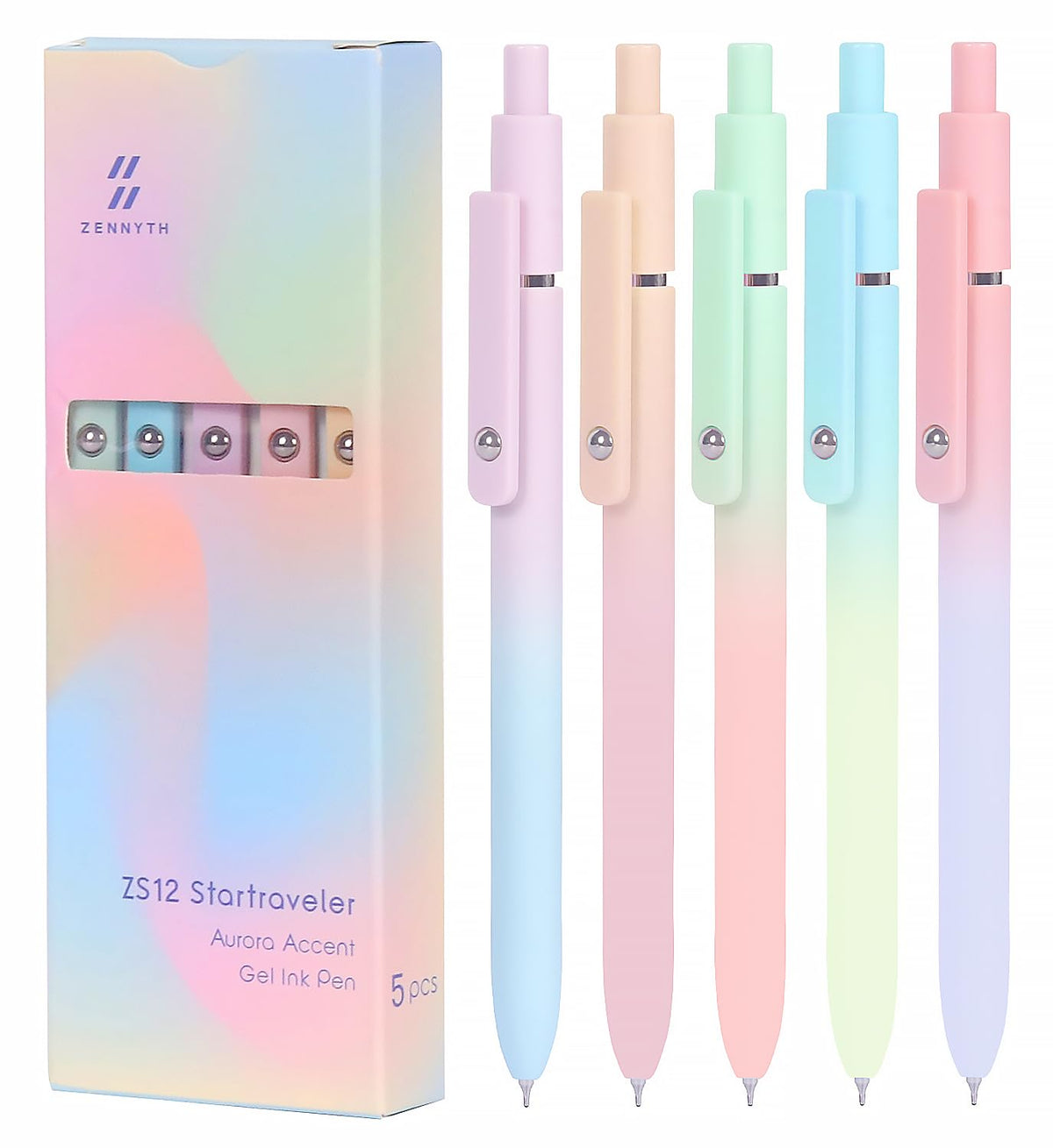 FIOVER Colored Pens - 5PCS Gradient Black Ink