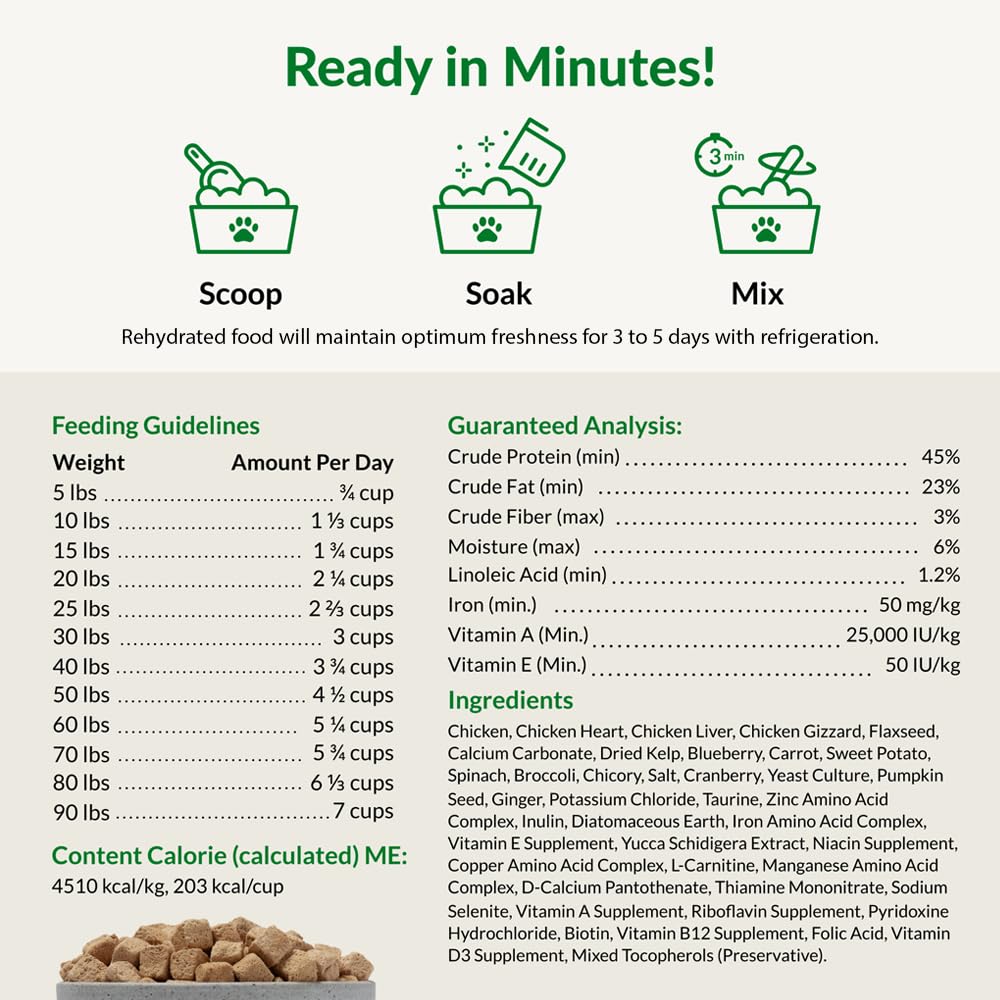 ULTIMATE PET NUTRITION Nutra Complete Freeze-Dried Dog Food, Chicken 1lb