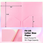EEHZTSI Plastic Folders with Pockets - Pink / 60-Pack view 4