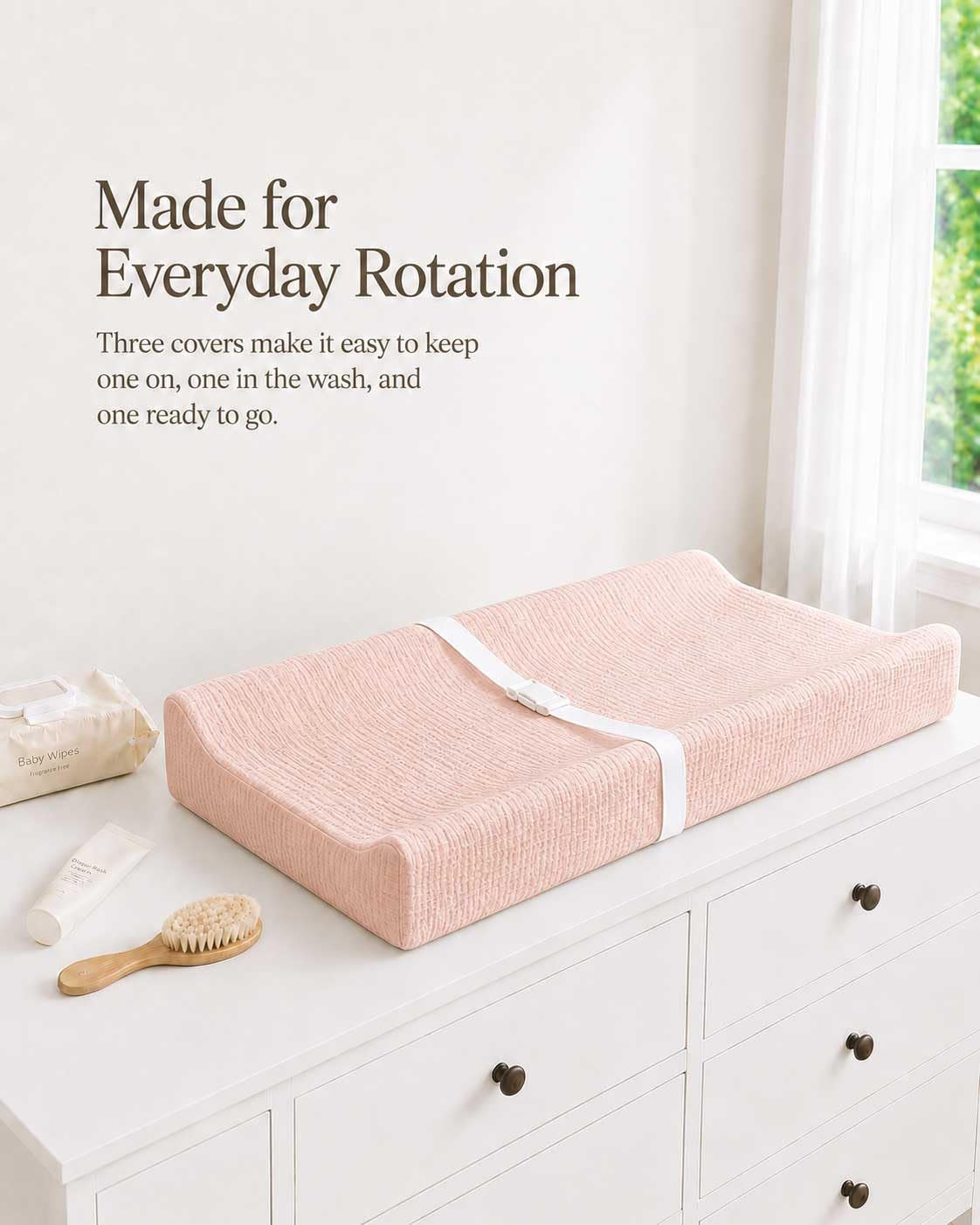 Changing Pad Cover for Baby Girls Boys - Vintage Blossom view 3